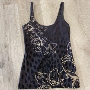 Express cheetah floral tank top